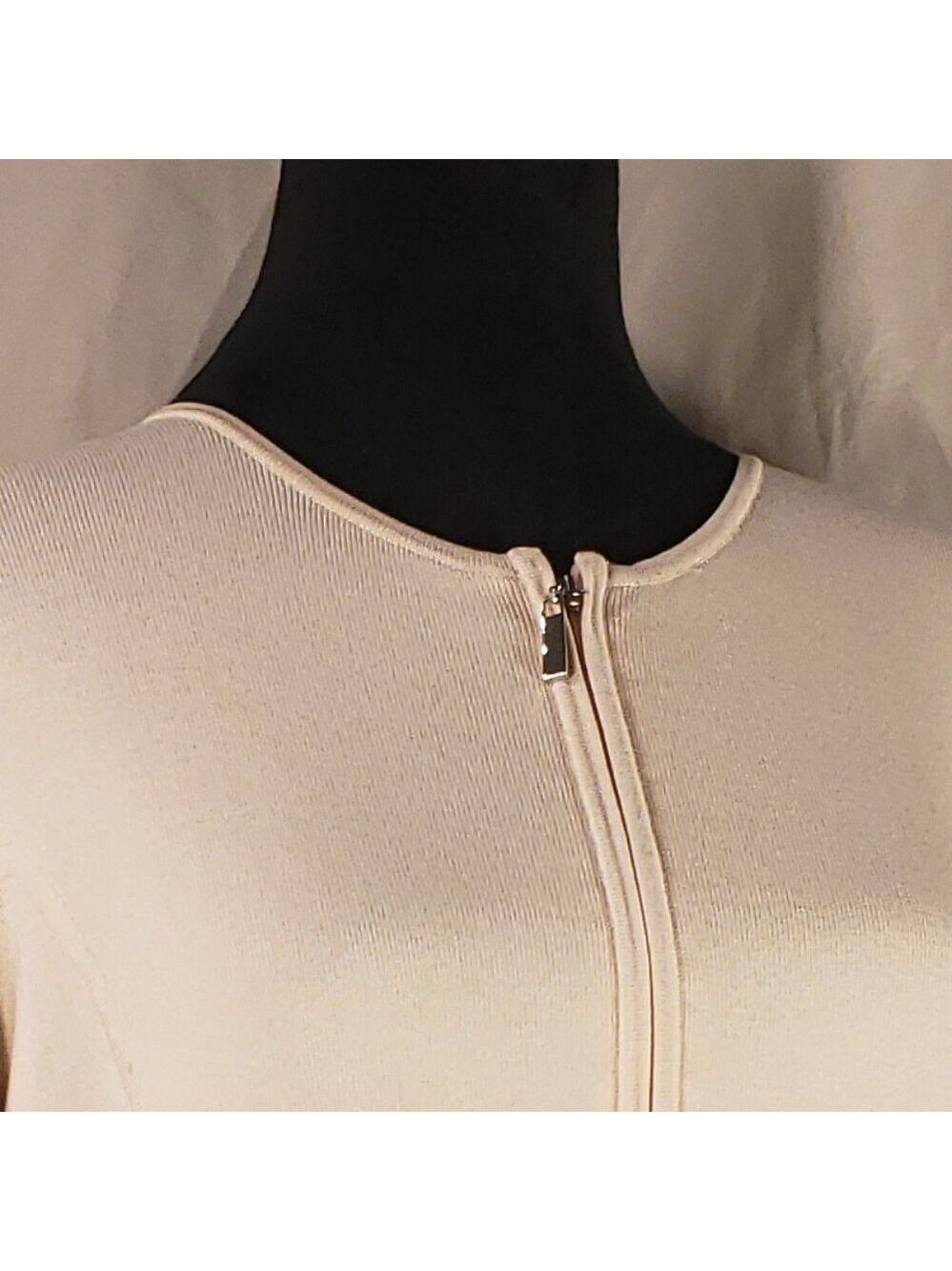 Liz Claiborne XL Light Pink Zip-Up Silk Blend Knit Sweater